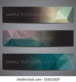 web banner modern low polygon set background design, Geometric background. eps10 vector illustration.