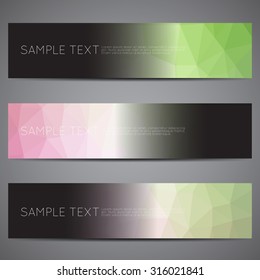 web banner modern low polygon set background design, Geometric background. eps10 vector illustration.