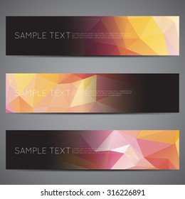 web banner modern low polygon set background design, Geometric background. eps10 vector illustration.