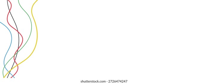 Anuncio de Web con líneas onduladas multicolores.