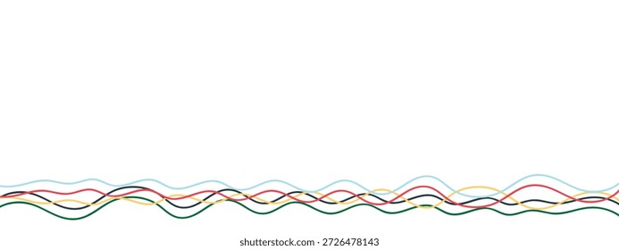 Un Anuncio de Web con líneas onduladas multicolores. Para el diseño de Sitio web.