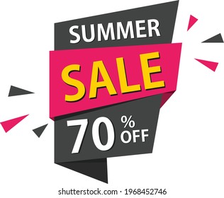Banner Web Original 70% de venta de verano, diseño de etiquetas