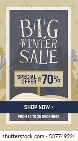 Web banner and poster big winter sale and special offer