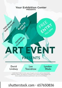 Web banner or print poster for art event announcement. Great concept for movies advertisement, photo or art exhibition. Vector illustration, vector background