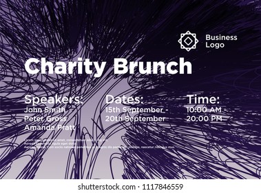 web banner or print poster for charity brunch. great concept for charity advertisement promotion and advertisement. vector illustration, vector background