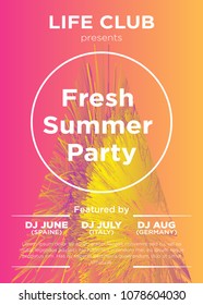 web banner or print poster for dance party, trans, techno, summer beats. great concept for club and party promotion and advertisement. vector illustration, vector background