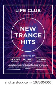 web banner or print poster for dance party, trans, techno, summer beats. great concept for club and party promotion and advertisement. vector illustration, vector background