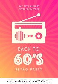 web banner or print poster for retro music party. cool concept for club and party promotion and advertisement. vector illustration, vector background