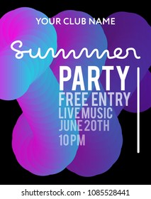 web banner or print poster for summer beach party. great concept for club and party promotion and advertisement. vector illustration, vector background. gradient colors