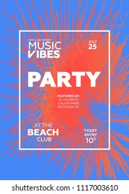 web banner or print poster for summer beach party. great concept for club and party promotion and advertisement. vector illustration, vector background, splash backdrop