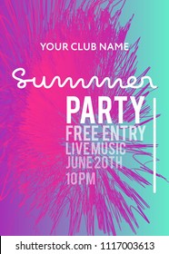 web banner or print poster for summer beach party. great concept for club and party promotion and advertisement. vector illustration, vector background, splash backdrop