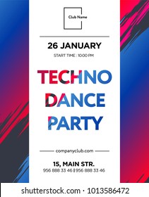 Web banner or print poster for techno rave party. great concept for club and party promotion and advertisement. vector illustration, vector background