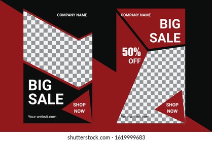 web banner or promotional social media post design template big sale .Set of social media post template for special offer. Digital banner.