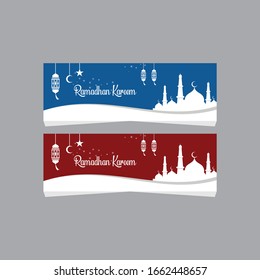 Web-Banner Ramadhan Kareem, Islamischer Web-Banner, Moschee-Logo