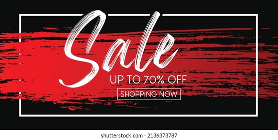 Web banner for sale. Red grunge in frame. Big discounts. Special offer.