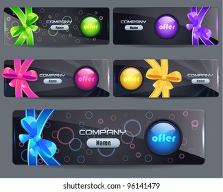 Web Banner Set - Gift Vector