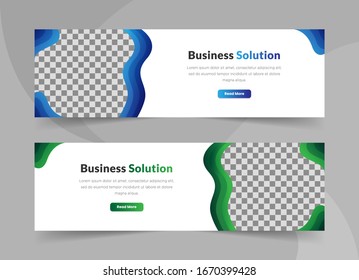 Web Banner Set Template with Fluid Blue and Green Colors perfect for your design project, advertising, background, etc.