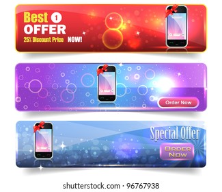 Web banner set and Vector Phone