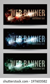 Web banner with shattered effect collection