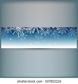 Web banner with snowflakes. Vector illustration
