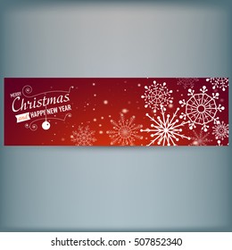 Web banner with snowflakes. Vector illustration