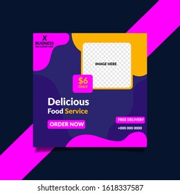 Web banner Square size or social media post for marketing 