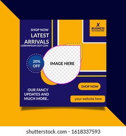 Web banner Square size or social media post for marketing 
