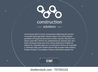 Web banner in style business minimalism. Ready module for the landing page. Office top view on blue background.