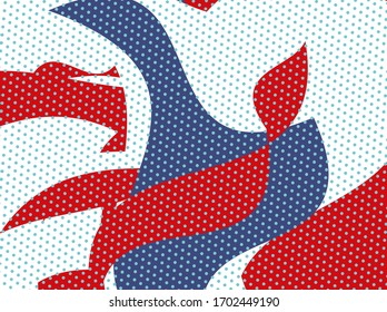 Web banner in the style of poster art. Contrasting colors are blue, red and white. Vector.