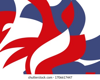 Web banner in the style of poster art. Contrasting colors are blue, red and white. Vector.