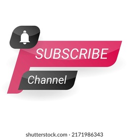 web banner subscribe channel lower third red. doodle icon drawing. vector illustration draw