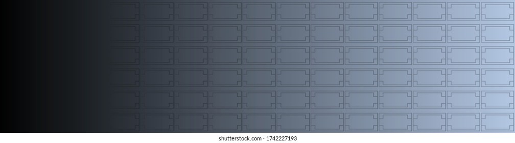Plantilla de banner web color azul oscuro, fondo vectorial horizontal vacío, degradado de color
