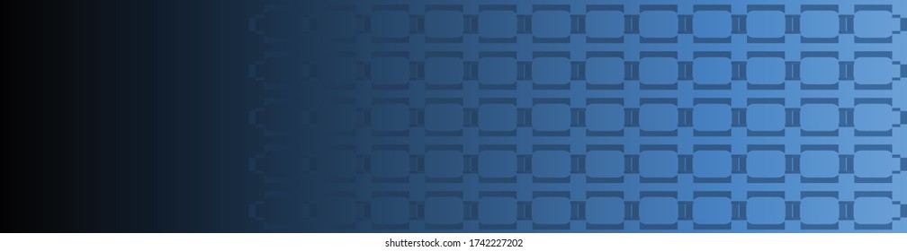 Plantilla de banner web color azul oscuro, fondo vectorial horizontal vacío, degradado de color