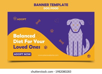 Web banner Template Design Dog Food, Pet Social Media Banner