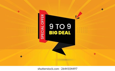 web banner template design editable vector art with black red orange yellow shapes perfect for business big deal special offer abstract background in 4k quality