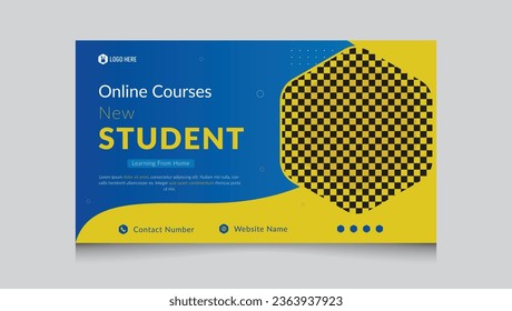 Web banner template for education banner social media advertising