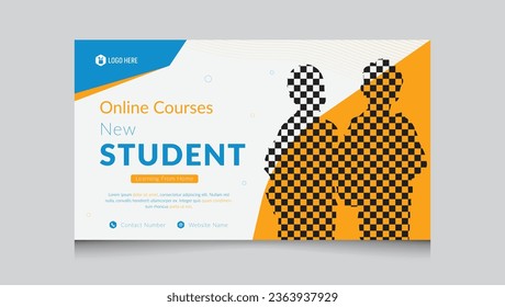 Web banner template for education banner social media advertising