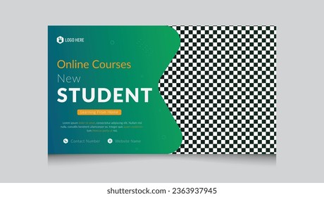 Web banner template for education banner social media advertising