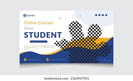 Web banner template for education banner social media advertising