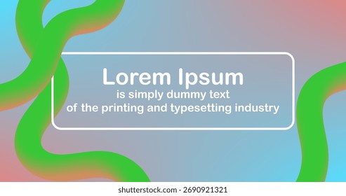 Web Banner Template with Green Fluid Lines and Editable Text on Red Gray Gradient Background