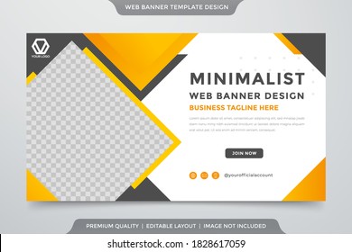 web banner template with minimalist style and modern concept layout use for social media cover 