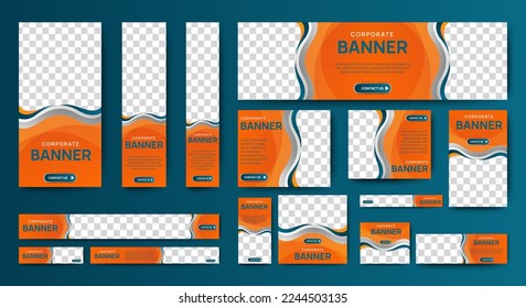 Web Banner Template in multiple sizes. vector