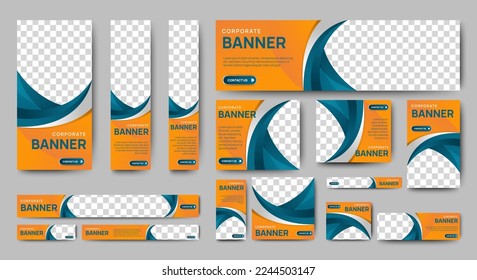 Plantilla de banner web de varios tamaños. vector