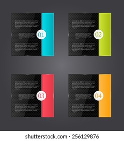 Web banner template with number options for infographic, design, business, education, presentation, website, brochure, flyer. Black color tags.