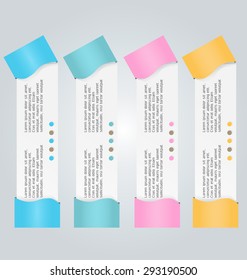 Web banner template with number options for infographic, design, business, education, presentation, website, brochure, flyer. Editable vector tags