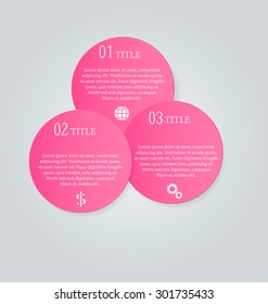 Web banner template with number options for infographic, design, business, education, presentation, website, brochure, flyer. Editable vector tags in pink color.