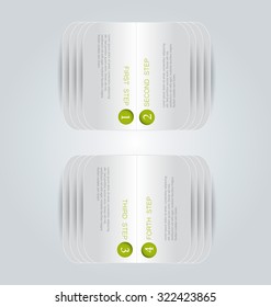Web banner template with number options for infographic, design, business, education, presentation, website, brochure, flyer. Editable vector tags in green color.
