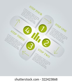 Web banner template with number options for infographic, design, business, education, presentation, website, brochure, flyer. Editable vector tags in green color.