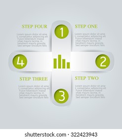 Web banner template with number options for infographic, design, business, education, presentation, website, brochure, flyer. Editable vector tags in green color.