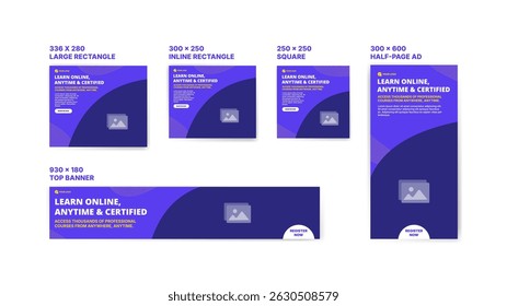 Web banner template for online course promotion